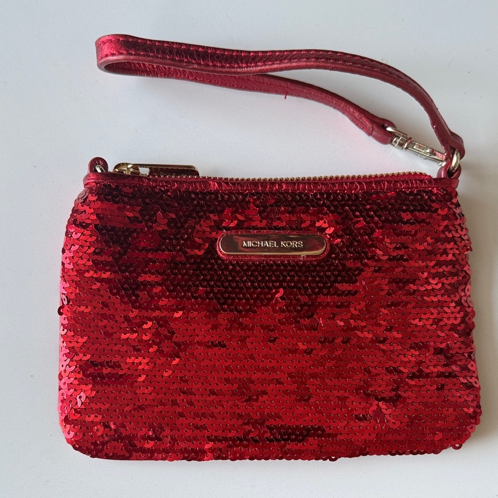 Michael Kors Sparkling Red Sequin Clutch